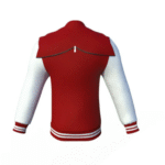 Maroon Varsity Letterman Jacket with White Sleeves - Image 2