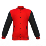 Red Varsity Letterman Jacket with Black Sleeves