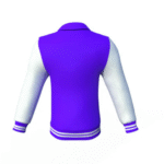 Purple Varsity Letterman Jacket with White Sleeves - Image 4