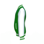 Dark Green Varsity Letterman Jacket with White Sleeves - Image 2