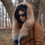 Chantal's Tan Shearling coat with large fox fur hoodie and trim - Image 3