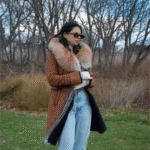 Chantal's Tan Shearling coat with large fox fur hoodie and trim - Image 4