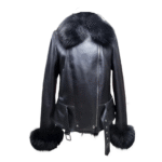 Petra Women's Shearling Coat Fox Fur Trim - Image 4