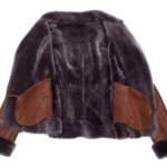 Reyna's Tan Sheepskin Shearling B-3 Bomber Style Jacket - Image 5