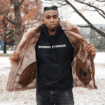 Felix Brown bomber jacket with hoodie - Image 4