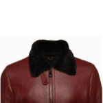 Aurelius Burgundy B3 bomber shearling jacket - Image 4
