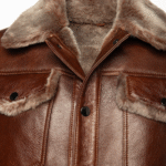 Dashiell brown trucker shearling jacket - Image 4