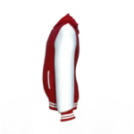 Maroon Varsity Letterman Jacket with White Sleeves - Image 3