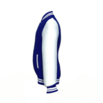 Navy Varsity Letterman Jacket with White Sleeves - Image 2