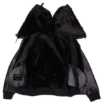 Gregos Varsity Style Sheepskin Shearling Jacket with Large Hoodie - Image 3