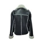 Vera Black on White Womens Shearling Jacket - Image 3