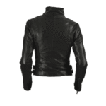 Women’s Biker Style Jacket With Collar Belt - Image 2