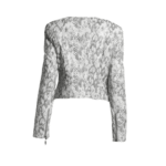 Women's grey snake print leather jacket - Image 2