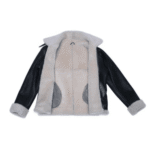 Hampton's Classic Brown B-3 Bomber Aviator Shearling Jacket with collar belt - Image 5