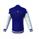 Navy Varsity Letterman Jacket with White Sleeves - Image 4