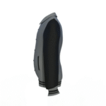 Grey Varsity Letterman Jacket with Black Sleeves - Image 2