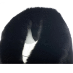 Aria Black Chic long cashmere blend coat with fox fur - Image 3