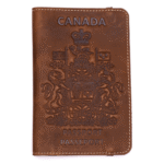 Canadian Brown Leather Passport Cover and Travel Wallet