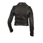 Women’s Double Breasted Leather Jacket - Image 2