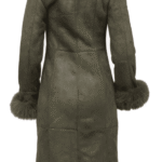 Caitlan’s Shearling Sheepskin Full Length Long Coat With Fox Fur - Image 3