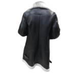 Katy's Black Shearling Aviator Long coat - Image 2