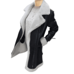 Katy's Black Shearling Aviator Long coat