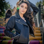 Nyah’s Biker Style Jacket With Ribbed Sleeves - Image 3