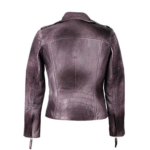 Womens Barlow Washed Effect Leather Jacket - Image 2