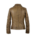 Women's Sterling Olive Green Waxed Leather Jacket - Image 2