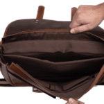 Men's Vintage Tan oiled leather Satchel Bag - Image 3