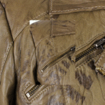 Women's Sterling Olive Green Waxed Leather Jacket - Image 3