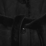 Melissa Black suede shearling coat with belt - Image 3