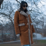 Sabina Tobacco Long Shearling Coat - Image 5
