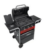 Char-Broil Gas2Coal 2.0 Hybrid BBQ Grill, 3-Burner Gas & Charcoal Combo – Black - Image 10
